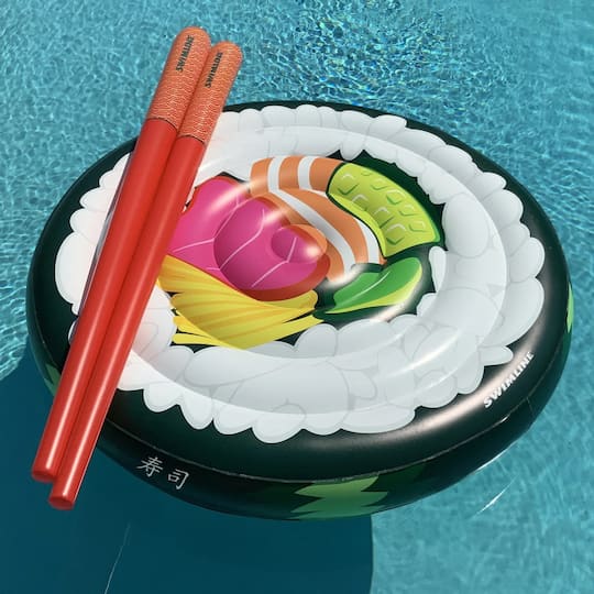 5ft. Inflatable Sushi Roll with Chopsticks Swimming Pool Float